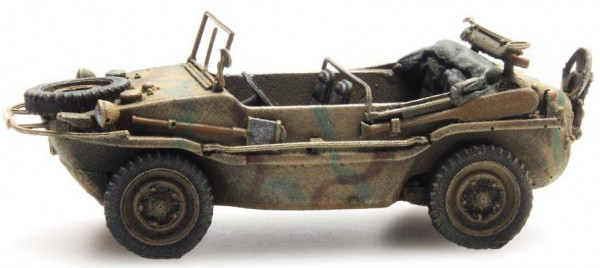 Artitec 6870075 - WM Schwimmwagen VW 166 K2s Tarnung Militär Fertigmodell aus Resin, lackiert