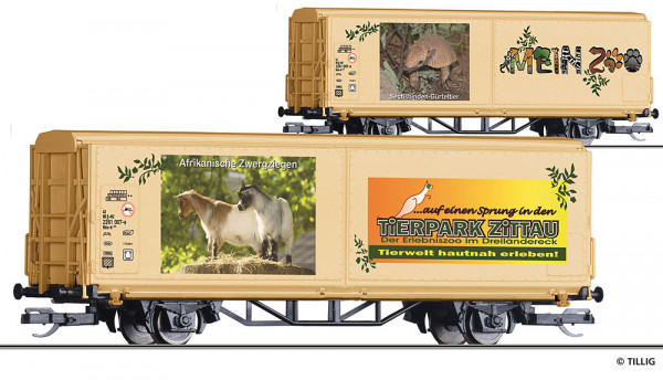 Tillig 14855 - START Schiebewandwagen Hbis-tt "Mein Zoo"