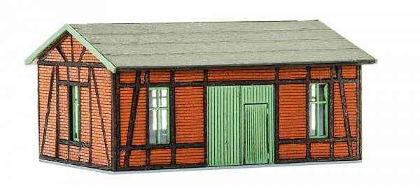 Vollmer 47556 - Werkstatt mit Ziegel-/Fachwerkfassade - Polyplate Bausatz