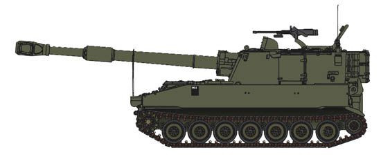 Artitec 6870101 - Belgien Panzer M109 A2 für Eisenbahntransport, Fertigmodell aus Resin, lackiert