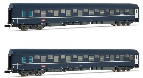 Arnold HN4343 - SNCF Set Schlafwagen T2 2-teilig blau Ep.5-6, "delgrade"-Logo