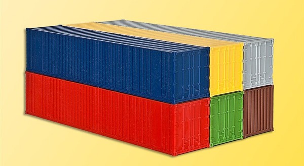 Kibri 10922 - 40 ft. Container (6 Stück) 14 x 2,8 x 2,8 cm