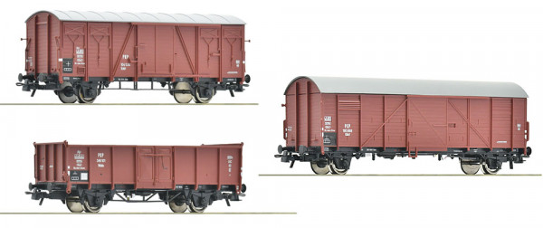 Roco 6600273 - PKP 3er Set Güterwagen PKP E3