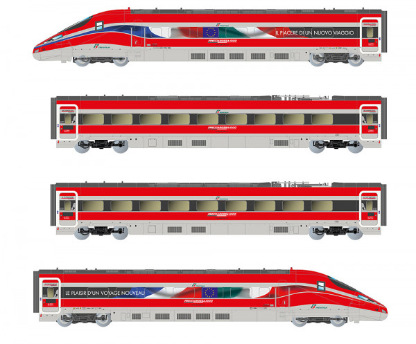 Arnold HN2621D - FS Trenitalia, 4-tlg. Grundset des Hochgeschwindigkeitszugs „Frecciarossa 1000“, mi