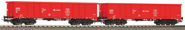 Piko 58280 - PKP Set 2-teilig offene Güterwagen Eaos verkehrsrot Ep.6, "DB Schenker" / Rail Polska