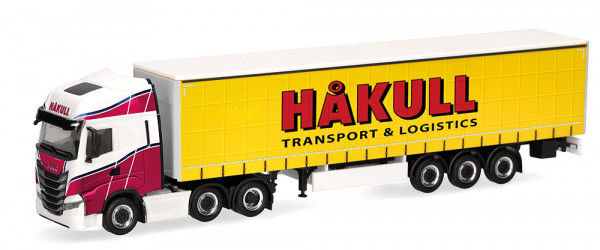 Herpa 320757 - Iveco S-Way Gardinenplanen-Sattelzug "Hakull" (N)