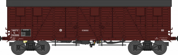 REE WB-776 - SNCF gedeckter Güterwagen TP 4-achsig braun Ep.3a, 4 Türen