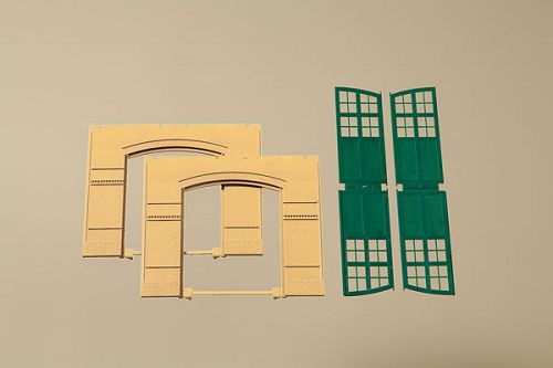 Auhagen 80605 - Wände 2326A gelb, Tore grün