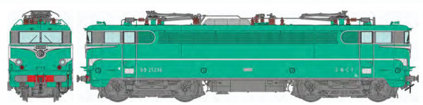 REE MB-252S - SNCF Ellok Reihe BB 25236 VENISSIEUX grün, mit Schürze, Ep.4-5, DCC + Sound