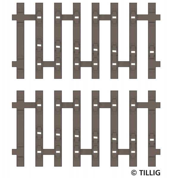 Tillig 83194 - Flex-Schwellenband Zwangsgleis (einseitig) rechts 2 x 41,5mm Endstück -FORMNEUHEIT-