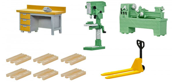 Kibri 37495 - N Set Werkstatteinrichtung, Fertigmodell