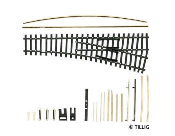 Tillig 83009 - Gebogenes Schwellenband Bausatz, R 12 - R 310 mm/15°