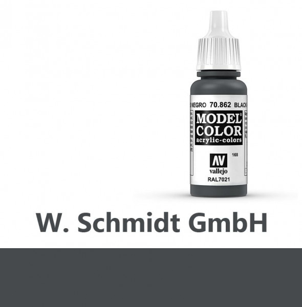 Vallejo 770862 - Model Color Farbe Schwarzgrau, Matt, 17 ml, RAL 7021