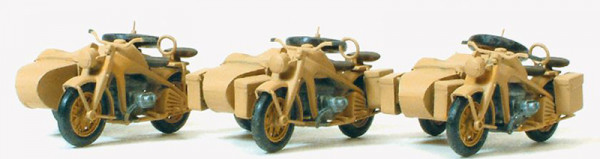 Preiser 16563 - Motorrad Zündapp KS 750. Bausatz 3St. Deutsche Wehrmacht