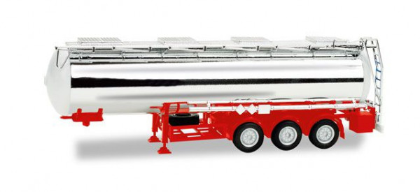 Herpa 076456-002 - Chemiechromtankauflieger Feldbinder, 32m³ (rot)