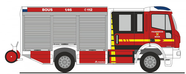 Rietze 68160 - Magirus HLF Team Cab FW Bous