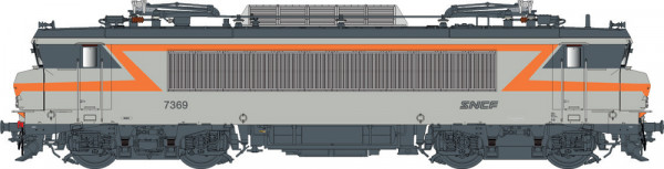 LSModels 11704 - SNCF Ellok Reihe BB7369 betongrau/orange Ep.5, großes Führerhaus, logo nouille, AC-