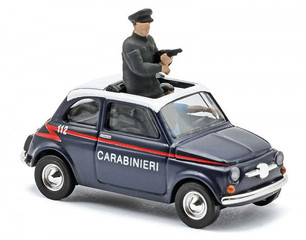 Busch 48738 - Fiat 500 Carabinieri mit 2 Figuren