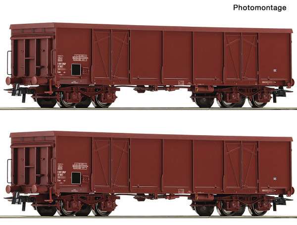 Roco 6600381 - SNCF 2er Set offene Güterwagen SNCF E4