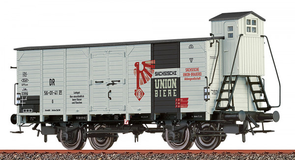Brawa 50705 - DR gedeckter Güterwagen G10 mit Bremserhaus Ep.3, "Sächische Union Biere"