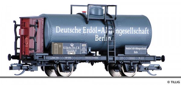 Tillig 95878 - Kesselwagen „Deutsche Erdöl-Aktiengesellschaft“, eingestellt bei der K.Sächs.Sts.E.B.