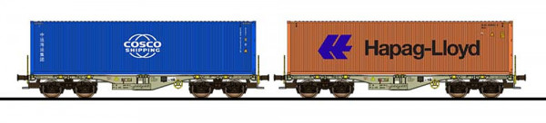 ESU 36610 - DB AG Containertragwagen Sgmmn Ep.6, 2x Container "cosco" + "Hapag-Lloyd"