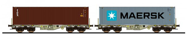 ESU 36607 - DB AG Containertragwagen Sgmmn Ep.6, 2x Container "Tex" + "Maersk"