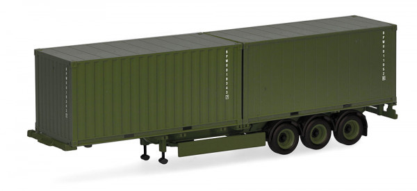 Herpa 747240 - Containerauflieger 3achs mit 2 x 20 ft. Container "Bundeswehr"