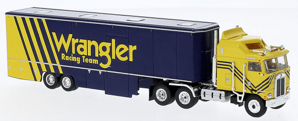 Brekina 85737 - Kenworth K 100 Aerodyne Renntransport-SZ 1980, Wrangler Racing,