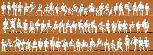 Preiser 16358 - Sitzende Personen 72 unbemalte Figuren