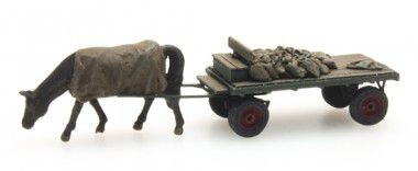 Artitec 312.012 - Kohlenwagen mit Pferd Fertigmodell aus Resin, lackiert