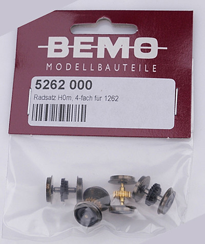 Bemo 5262000 - Radsatz H0m, 4-fach für 1262, 1275