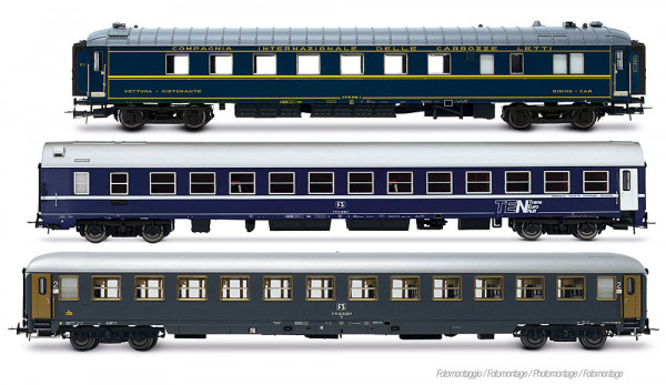 Rivarossi HR4410 - FS, 3-tlg. Set Exp 234/235 „Remus“ Roma – Wien, WR „Pistoiesi” ex CIWL, WLABm MU