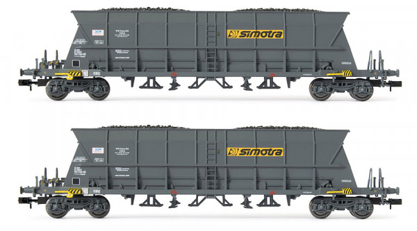 Arnold HN6549 - SNCF, 2-tlg Set 4-achs. Selbstentladewagen Faoos, „Simotra", Ep. IV