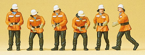 Preiser 10242 - Feuerwehrmänner im Einsatz 6 teilig