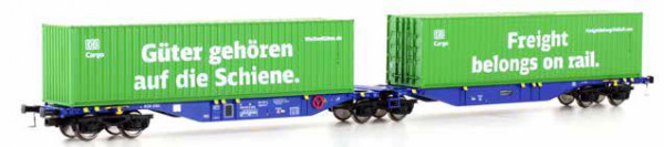 Mehano 28398 - DB AG Doppel-Containertragwagen Sggmrss`90 "ERMEWA" Ep. 6, 2x 40`Container DB Cargo
