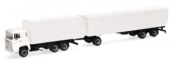 Herpa 320726 - Scania 141 Planen-Hängerzug weiß