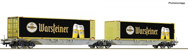 Roco 6600320 - EINSTELLER Doppeltragwagen + Warsteiner Container E6