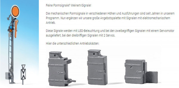 Weinert 11125 - Vorsignal zweibegriffig Vr0/Vr1 am 3,4 m Mast, 39mm hoch, 1 Servo