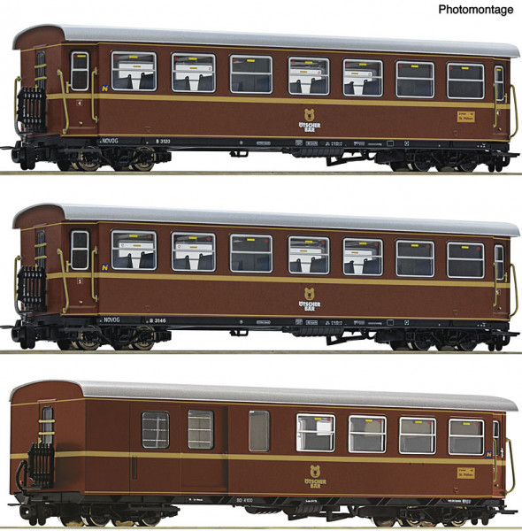 Roco 6240006 - NÖVOG 3er Set Personenwagen Ötscherbär E6
