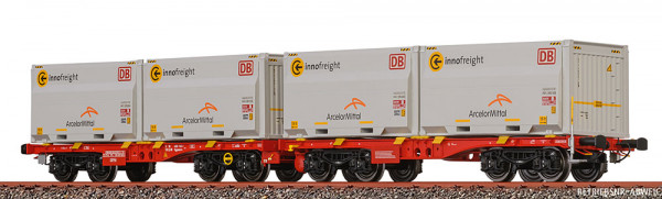 Brawa 51137 - DB AG Drehgestellflachwagen Sggmmrrs Ep.6 "ArcelorMittal"