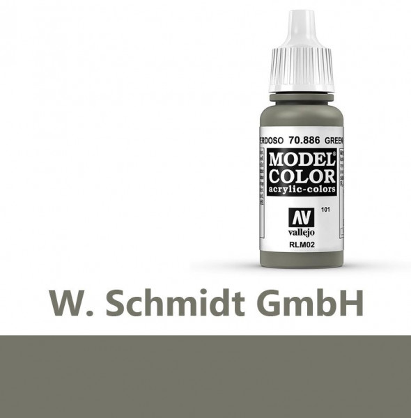 Vallejo 770886 - Model Color Farbe Grüngrau, Matt, 17 ml