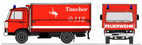 Loewe 4101 - Iveco Magirus "Zeta" 90M5 - GW "Wasserrettung" / Tageslfb.