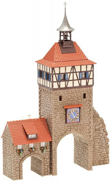 Faller 130406 - Stadttor mit Torhaus patiniertes Modell