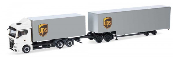 Herpa 318570 - MAN TGX GM Wechselkoffer-LKW mit Jumbokofferauflieger "UPS"