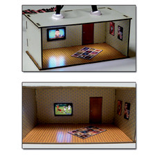 Proses PLS-001 - Zimmer beleuchtet mit Flachbildfernseher, Nachrichten & Sport (Bausatz H0/00) 2 St
