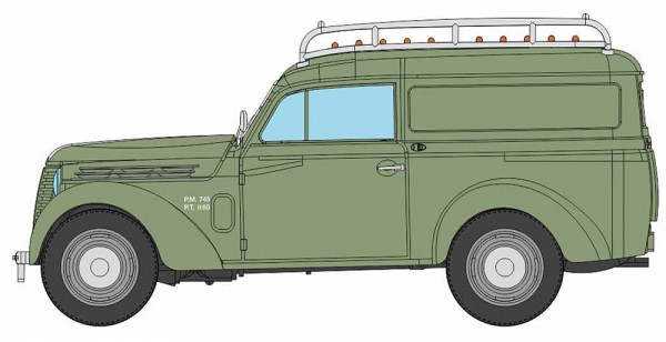 REE CB-209 - Renault Juvaquatre Kasten grün mit Dachgepäckträger