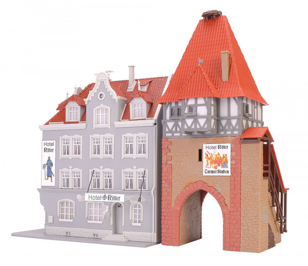 Kibri 12507 - Hotel Ritter mit Stadttor – Bausatz