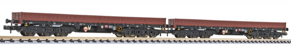 Liliput 260198 - DB AG Set 2-teilig Schwerlastwagen Bauart Sas[4850] 6-achsig Ep.5