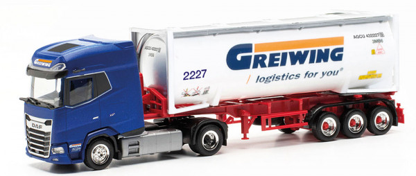 Herpa 315821 - DAF XG+ Drucksilo-Sattelzug "Greiwing"